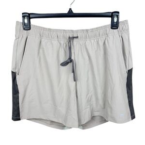 Mens Fabletics Light Gray Khaki The Infinite Short Lined 5in Active Shorts Gym